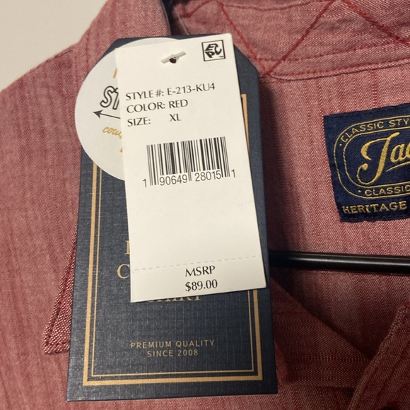 XL Jacks Mfg Heritage Chambray button up shirt new with tags - Picture 3 of 5